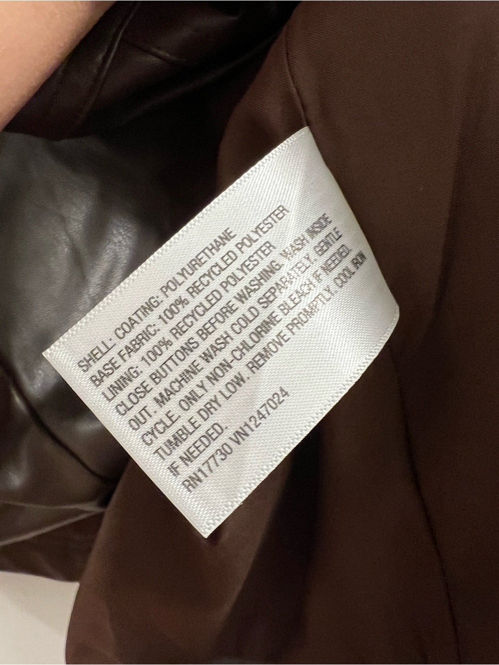 Women's Long Sleeve Faux Leather Mini Shirtdress - Future Collective Brown - Picture 4 of 14